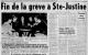 Fin de la greve a Sainte-Justine